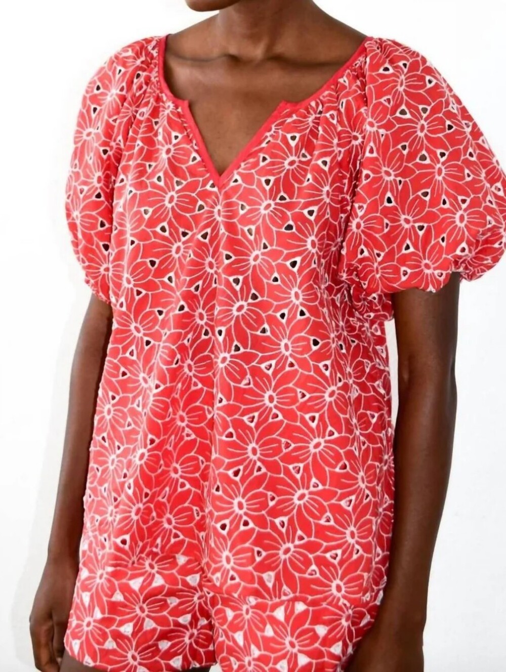 Never A Wallflower Red Eyelit Top
